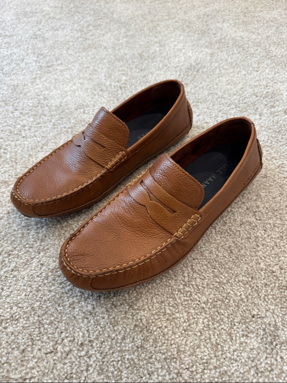 Cole Haan Men's Tan Leather Penny Loafers